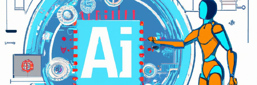 L’IA aidant la recherche scientifique, image créée par Dall-E le 30/04/2023